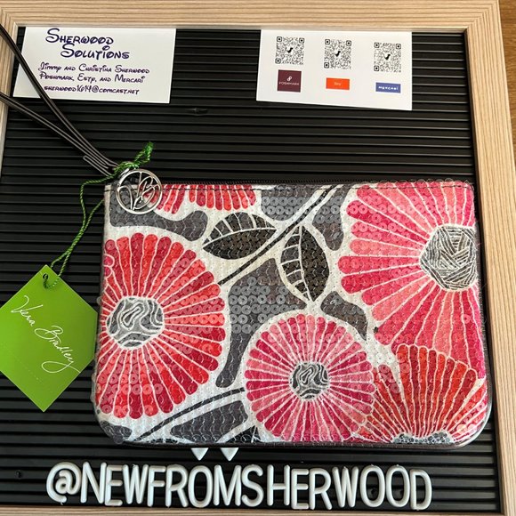 Vera Bradley Cheery Blossoms Shimmer Wristlet - Picture 9 of 11